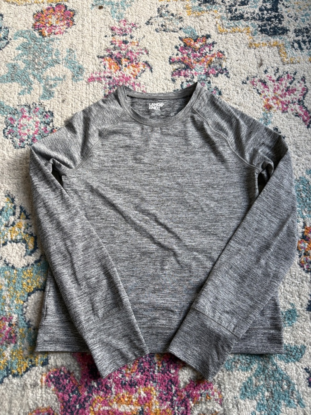 Lands' End Heathered Gray Crew Tee